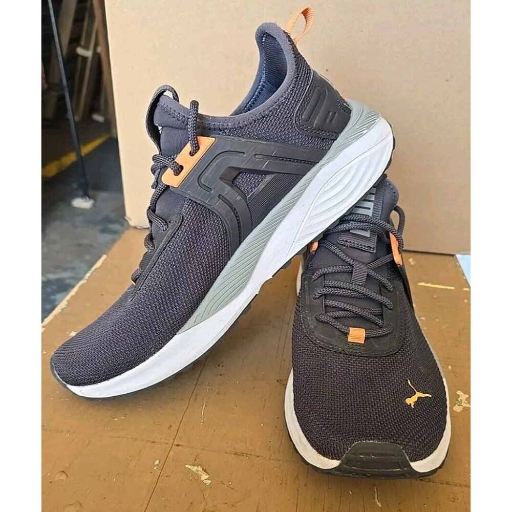 Men's PUMA Pacer 23 Running Shoes Grey Orange Size 10 US, VERY CLEAN